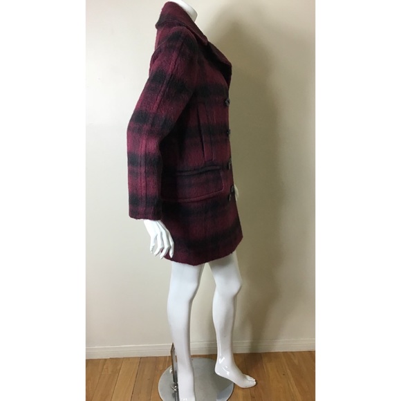 Coach plaid long alpaca wool blend coat - Picture 4 of 9